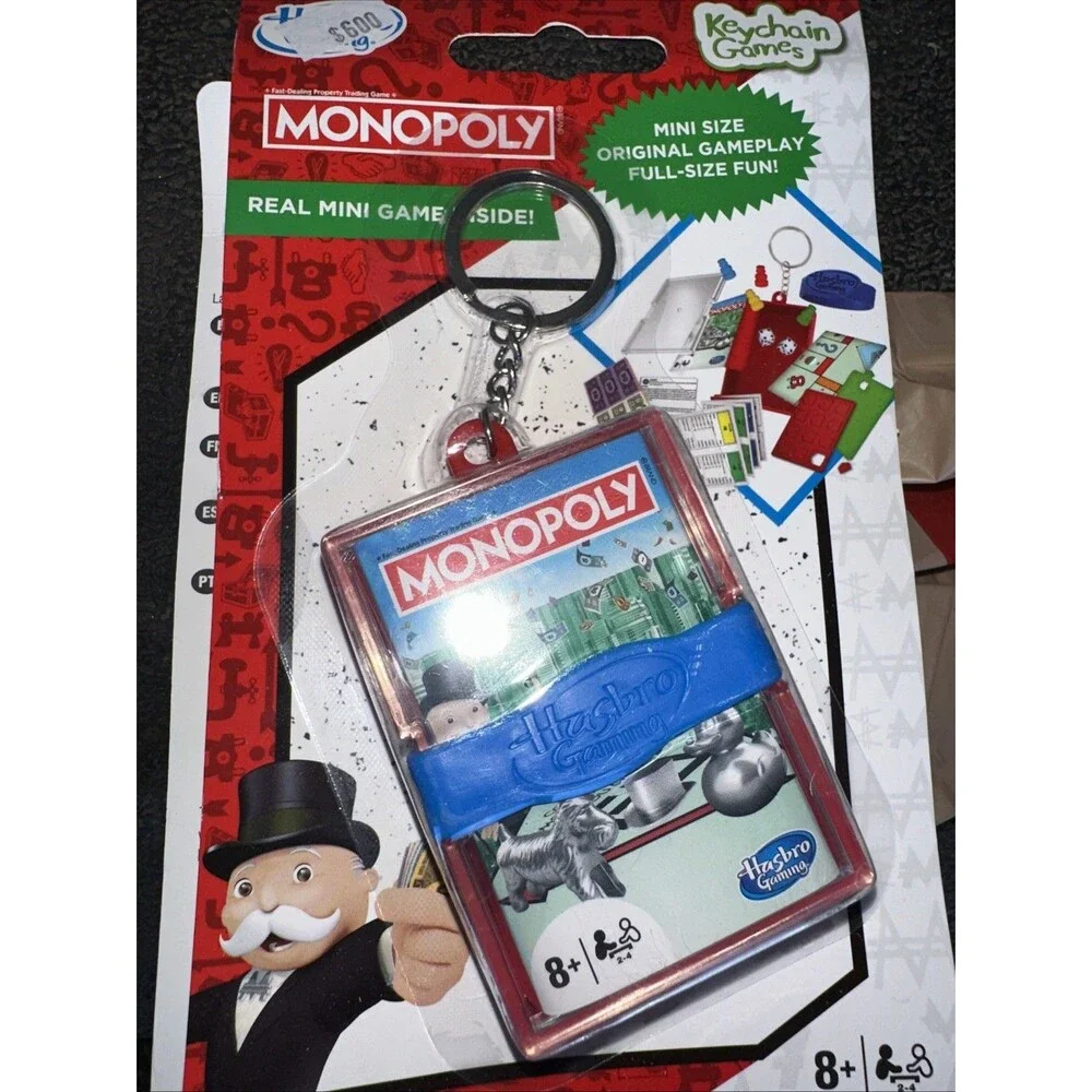 Keychain Games: Monopoly | Real Game, Mini Size! Hasbro Gaming